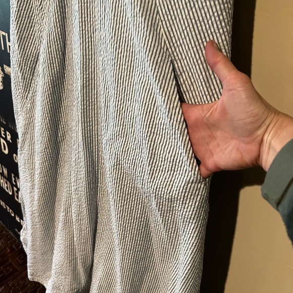 Tulip blue and white striped sleeveless midi boho dress size extra small - Picture 3 of 13